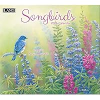 Lang Songbirds 2026 Wall Calendar – 13.4″ × 12″, 12-Month Calendar with Stapled Binding, Linen-Embossed Art by Susan Bourdet,