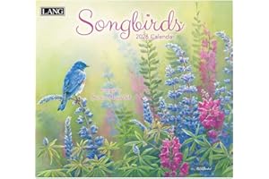 Lang Songbirds 2026 Wall Calendar – 13.4″ × 12″, 12-Month Calendar with Stapled Binding, Linen-Embossed Art by Susan Bourdet,