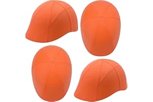 Windkream 4 Pcs Equestrian Riding Helmet Cover Warm Hunter Orange Helmet Cover Plush Winter Horse Riding Helmets for Hunting Outdoor Accessories