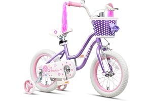 Glerc Daisy Girls Bike, 12 14 16 Inch Kids Bike for Ages 2-7 Years Old Children, Princess Style Kids Bicycle with Training Wheels & Basket & Streamers, Multiple Colors