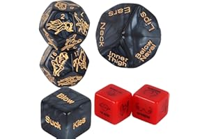 LALAMINGO Date Night Dice Games 6 PCS Game Dice, Couples Decision Dice for Romantic Ideas, Funny Naughty Valentine's Day Gifts for Boyfriend Girlfriend Husband or Wife Acrylic Position Dice (Black & Red)