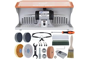 CTISMICE 1200W Jewelry Polisher with Display Screen, Variable Speed Bench Polishing Buffing Machine with Dual Exhaust Fan Blower, Dust Collector, Work Light and Eye Shield for Jewelry, Metal, Wood