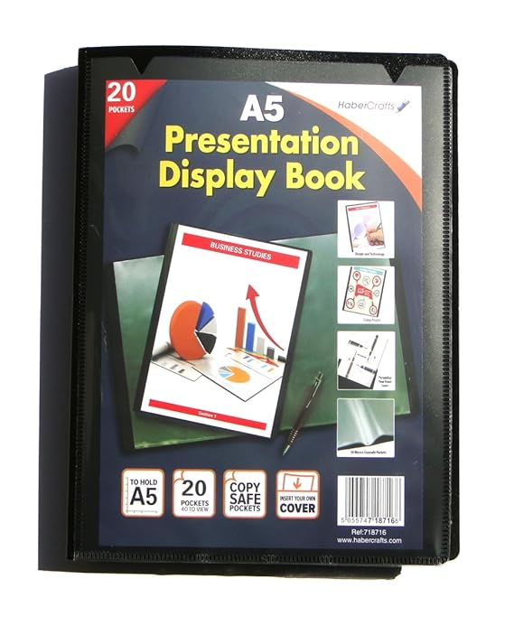 A5 Display Book 20 Pockets (40 Views) Flexible Hard Cover Display Book