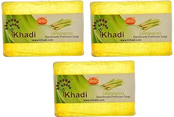 Khadi Lemongrass Handmade Premium Soap, 125 g (Pack of 3)