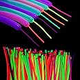 Glow King Black Light Reactive Neon Long Balloons | Glow In The Dark Tying Balloons in Assorted Colors | Fun UV Fluorescent Party Gifts | Luminous Animal Ballons for Birthday Decoration – 100 Pack