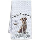 Shrago Funny Shredder Labrador Bathroom Hand Towels, Labrador Retriever Gifts, Gifts for Dog Lovers Hand Towels for Bath Room Washroom, Dog Bathroom Decor, 16x24 Inch