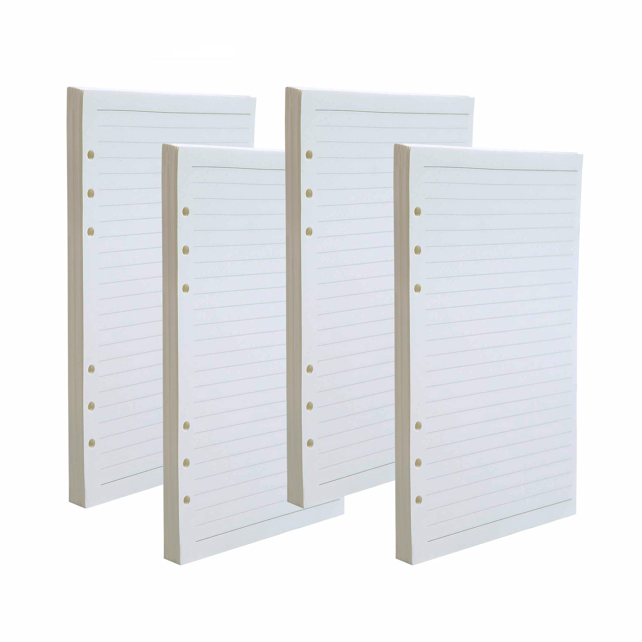 iwobi 4 Packs A5 Refills Paper, Clipbook A5 Refills Inserts Paper,6 Hole 180 Sheets/360 Pages Punched Paper for Class Meeting Records