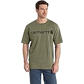 Carhartt Men's Loose Fit Heavyweight Short-Sleeve Logo Graphic T-Shirt, Dusty Olive, 3X-Large