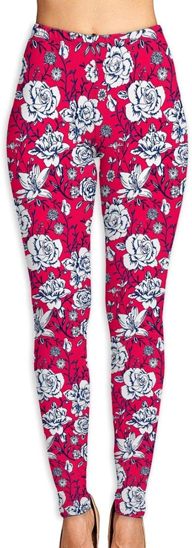 Amazon.com: Women/Girl Yoga Pant Classic Rose High Waist Fitness