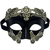 Dinwenddey Masquerade Mask for Men, Roman Vintage Greek Warrior Venetian Half Face Masks for Ball Mardi Gras