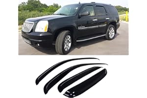 ZZDSNJ Tape-On Window Visors 4-Piece for 07-14 Chevy Tahoe/GMC Yukon Sun Rain Guard Shield Shade Smoke 94514