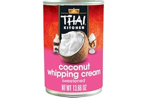 Thai Kitchen Coconut Whipping Cream, Sweetened, No Artificial Colors or Preservatives, Non-Dairy Alternative to Whipped Cream, For Dairy Free Desserts, 13.66 fl oz