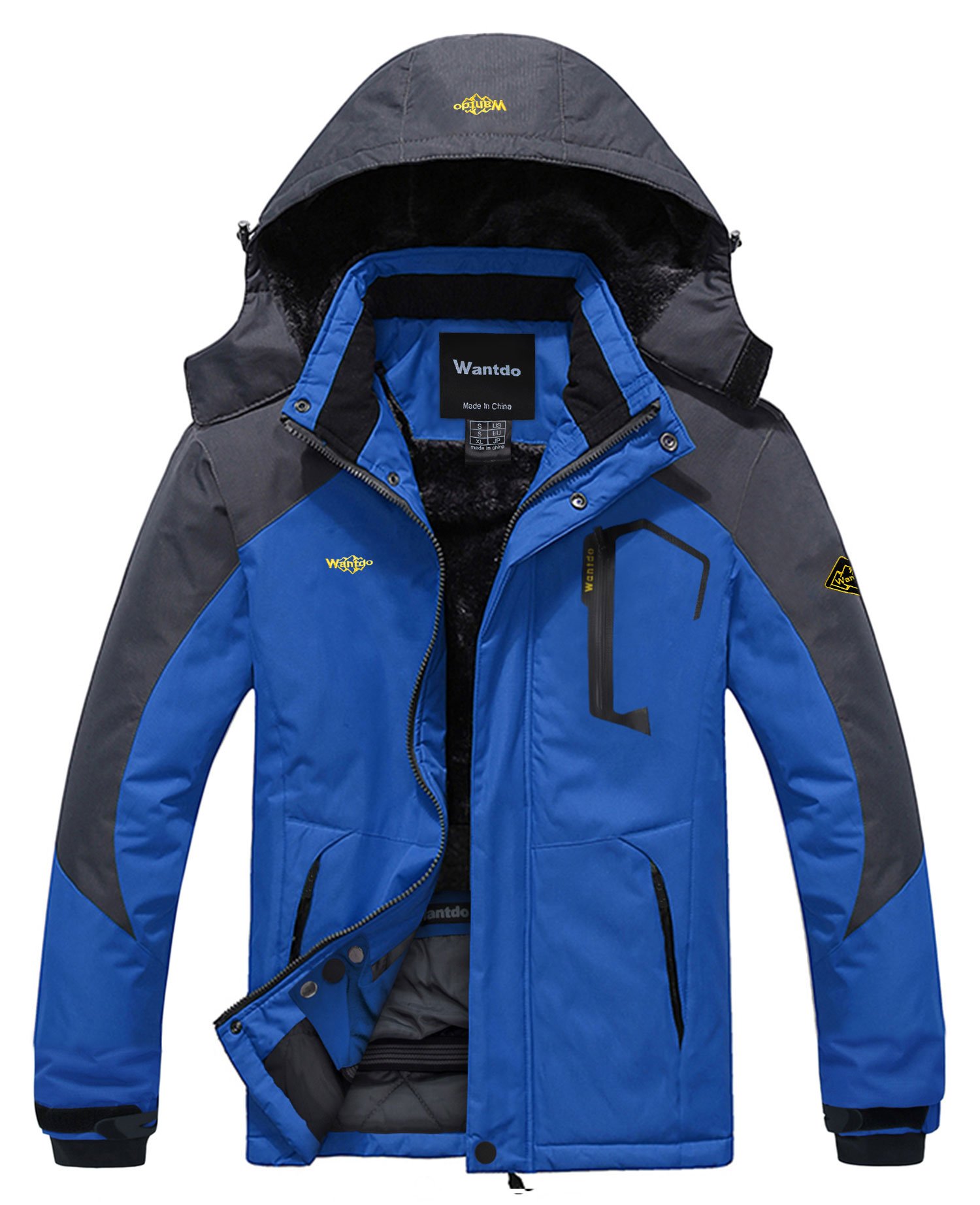 Wantdo Men's Mountain Waterproof Ski Jacket Windproof Rain Jacket