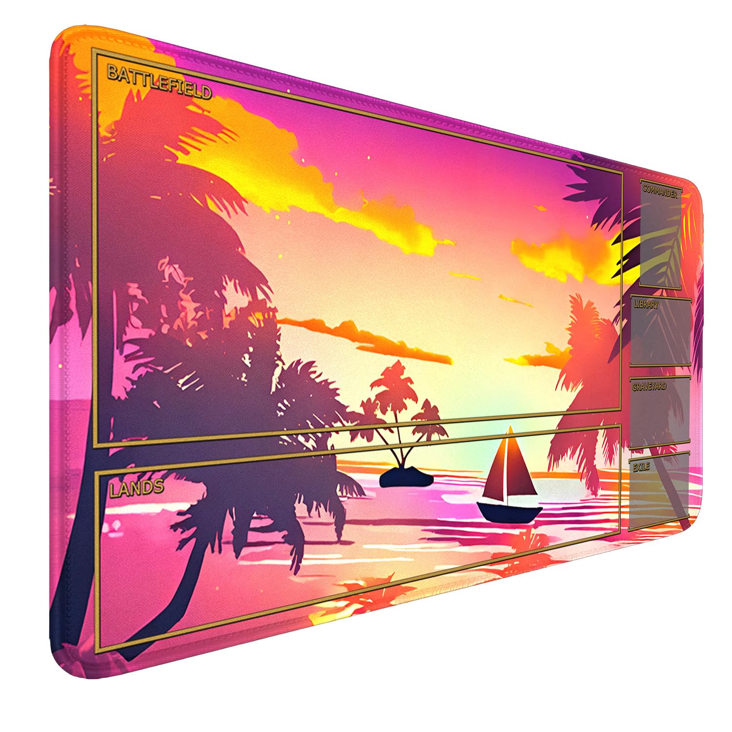 smatcamp MTG Playmat, 24" x 14" MTG Playmat with Zones, Stitched Edges Game Play Mat Trading Card Game Playmats Mouse Pad Smooth Rubber Surface TCG Game Mat with Storage Bag