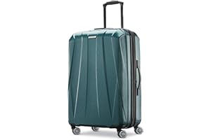Samsonite Centric 2 Hardside Expandable Luggage with Spinner Wheels, Emerald Green, Checked-Medium 24-Inch