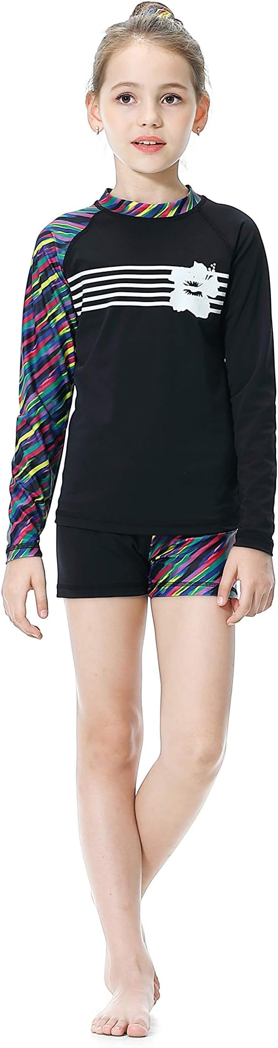 Long Sleeve Swimsuits for Kids 2 Pieces Set Swimwear Quick Dry Surfing Wetsuit for Girl/Boy 5-12 Years