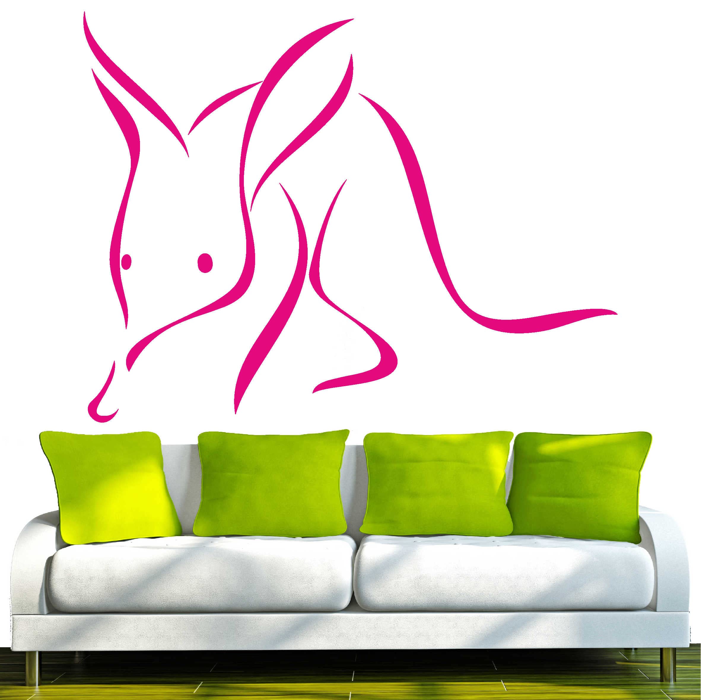 INDIGOS Wall Sticker d248 Crazy Cheeky Ant Bear Tribal 96 x 73 cm Pink, Vinyl, 96 x 73 x 1 cm