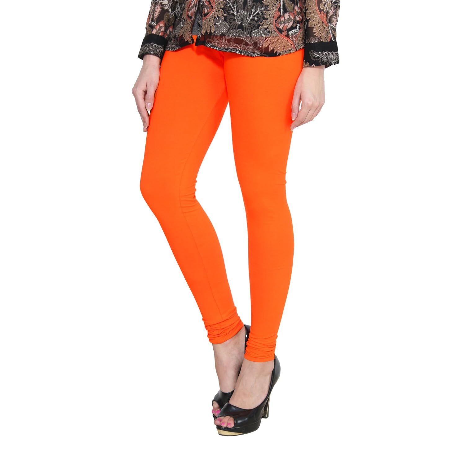 nice creations chudidar emerald green cotton lycra premium leggings for women