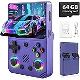 Colourbing RG36PRO Retro Video Game Console - Open Source System,3.5"IPS Screen,64G TF card,3000mAh Battery,Support 30,000+ Classic Retro Video Games for Teen or Partner - Gift for Christmas - Purple