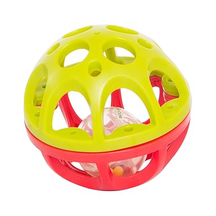 Baybee Bendy and Roll Fun Ball | Grip Ball with Holes for Baby Colourful Ball Bed Toys ( Green )