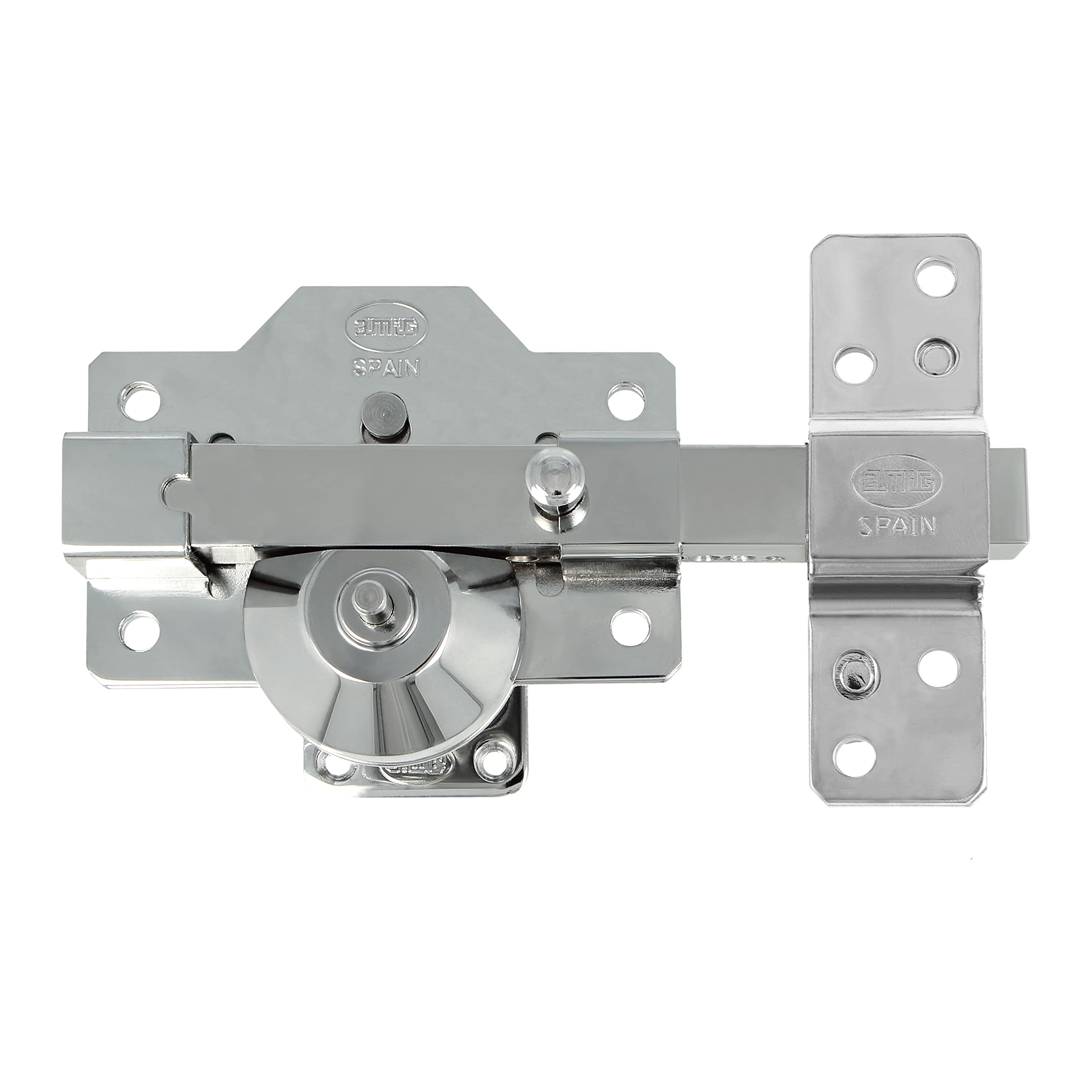 Amig - High Security Lock Model 3 Plus | Steel in Silver Finish | Anti-Drill and Anti-Bumping Protection | Includes 5 Coded Keys and Property Card | 90 x 154 mm