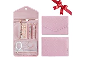 Travel Jewelry Organizer Roll, Portable Jewelry Travel Organizer Pouch for Women Small Foldable Jewelry Travel Case for Earri