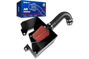 KAX 4" Cold Air Intake Kit System + Heat Shield Compatible with 2019 2020 2021 2022 2023 Ram 1500 V8 5.7L, High Performance, Red
