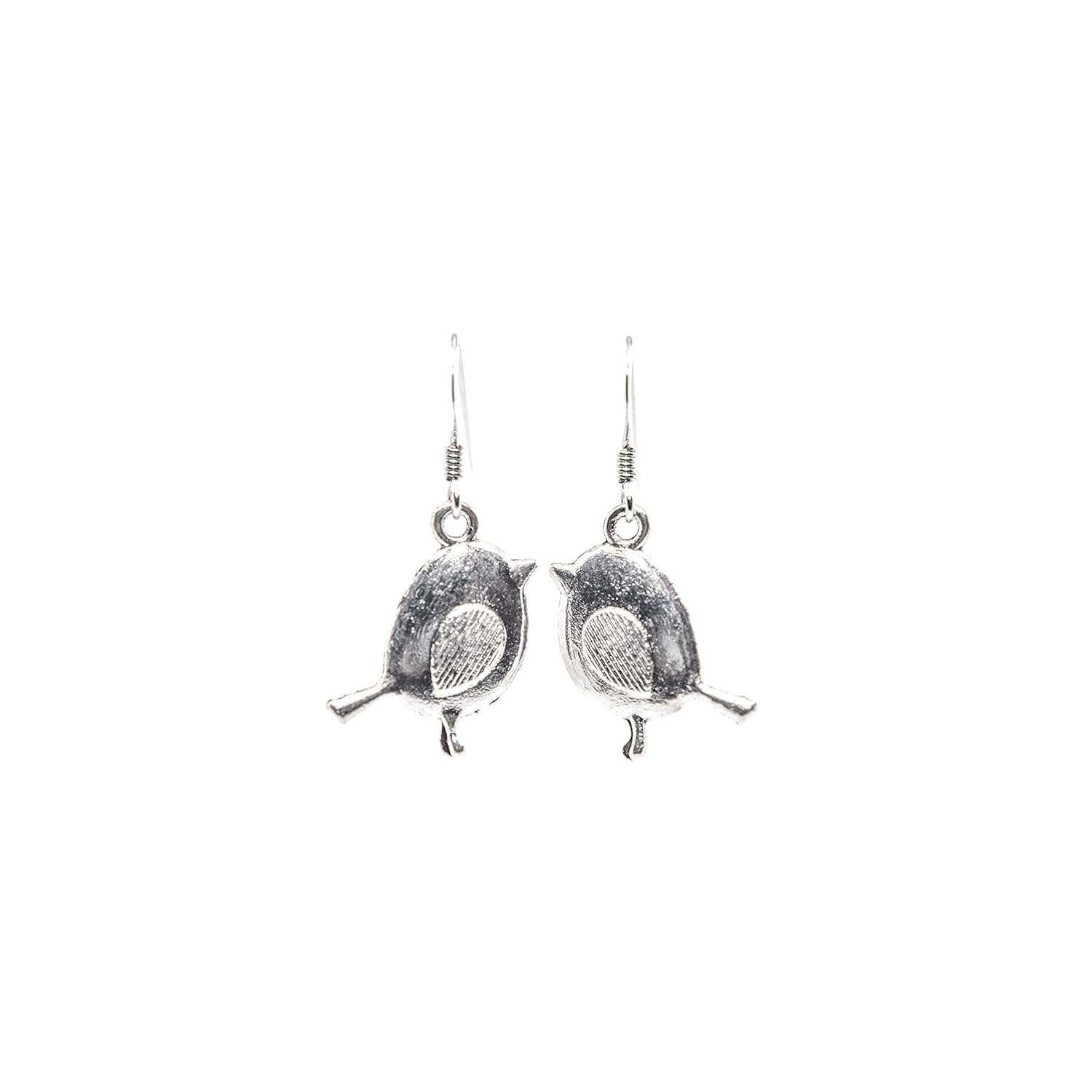 Robin earrings sterling silver ear wires remembrance gifts bird jewellery Amazon.co.uk