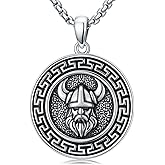 Lattd Viking Odin Necklace 925 Sterling Silver Nordic Odin Pendant Viking Jewelry for Men, w/Stainless Steel Chain 22”+2”