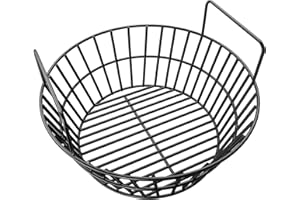 BMMXBI Charcoal Ash Basket for Large Big Green Egg Grill, Grill Charcoal Basket for Pit Boss, Primo Kamado Grill, Louisiana Grills and Large Grill More - Porcelain Steel