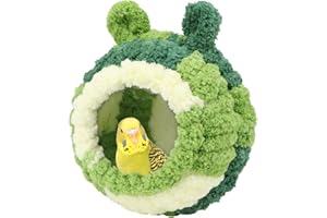 Wontee Bird Nest Bed Breeding House Winter Warm Snuggle Hut for Budgies Parakeets Cockatiels Lovebirds Canaries (Green)