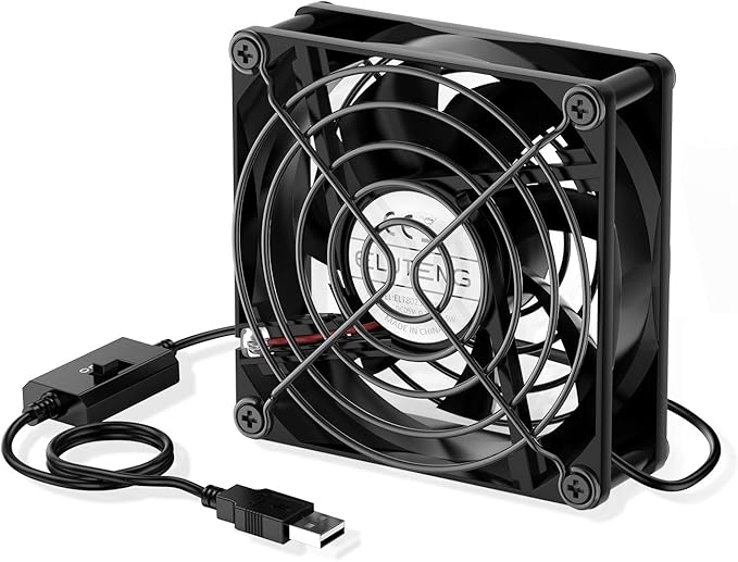 ELUTENG 80mm Fan 3Speed Control 5V USB Fan Quite Mini USB Ventilation