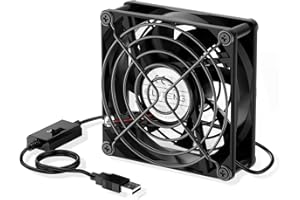 ELUTENG USB Fan 80mm, USB Computer Fan 5V Quite USB Ventilation Fan Compatible with 3 Speed Control for Receiver DVR Playstation Xbox Computer Cabinet Cooling 80 x 80 x 25mm