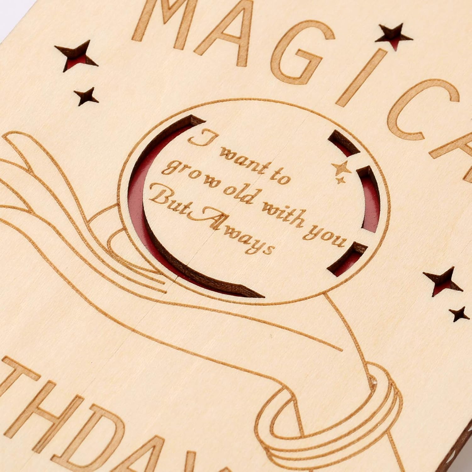 Wooden Wife Birthday Card,Birthday Card for Wife Luxury and Romantic,Happy Birthday Wife Cards from Husband - Image 3