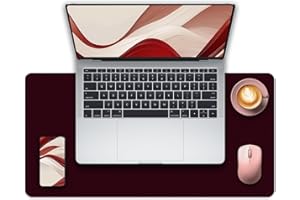 METEOROCK Non-Slip Desk Pad, 24" x 14" Large Mouse Pad, PU Leather Desk Mat with Suede, Laptop Desk Pad, Waterproof Keyboard Pad, Desk Blotter for Office/Home/Decor (Burgundy)