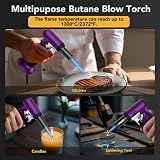 Sondiko Kitchen Blow Torch S907 with Fuel Gauge Adjustable Flame Purple Black view 6