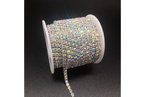 Dowarm Rhinestone Chain Roll - 10 Yards, Crystal AB, SS6 2MM