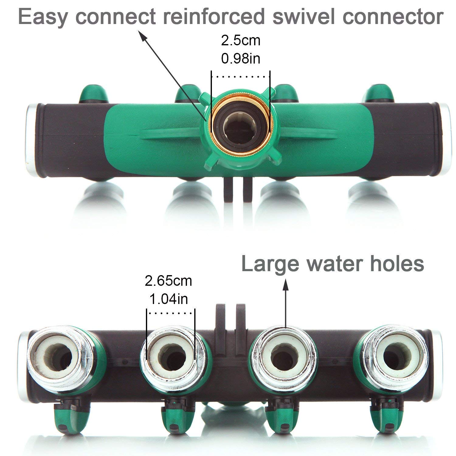 SIPIK 4 Way Hose Splitter, Hose Splitter for Garden 4 Way Water Tap Converter Connector Splitter Hose Pipe Adapter Garden Irrigation Watering(8.07 x 4.72 x 1.87).