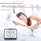 A5 Silent Non-Ticking Bedside Alarm Clock Analogue Nightlight Snooze Battery view 2
