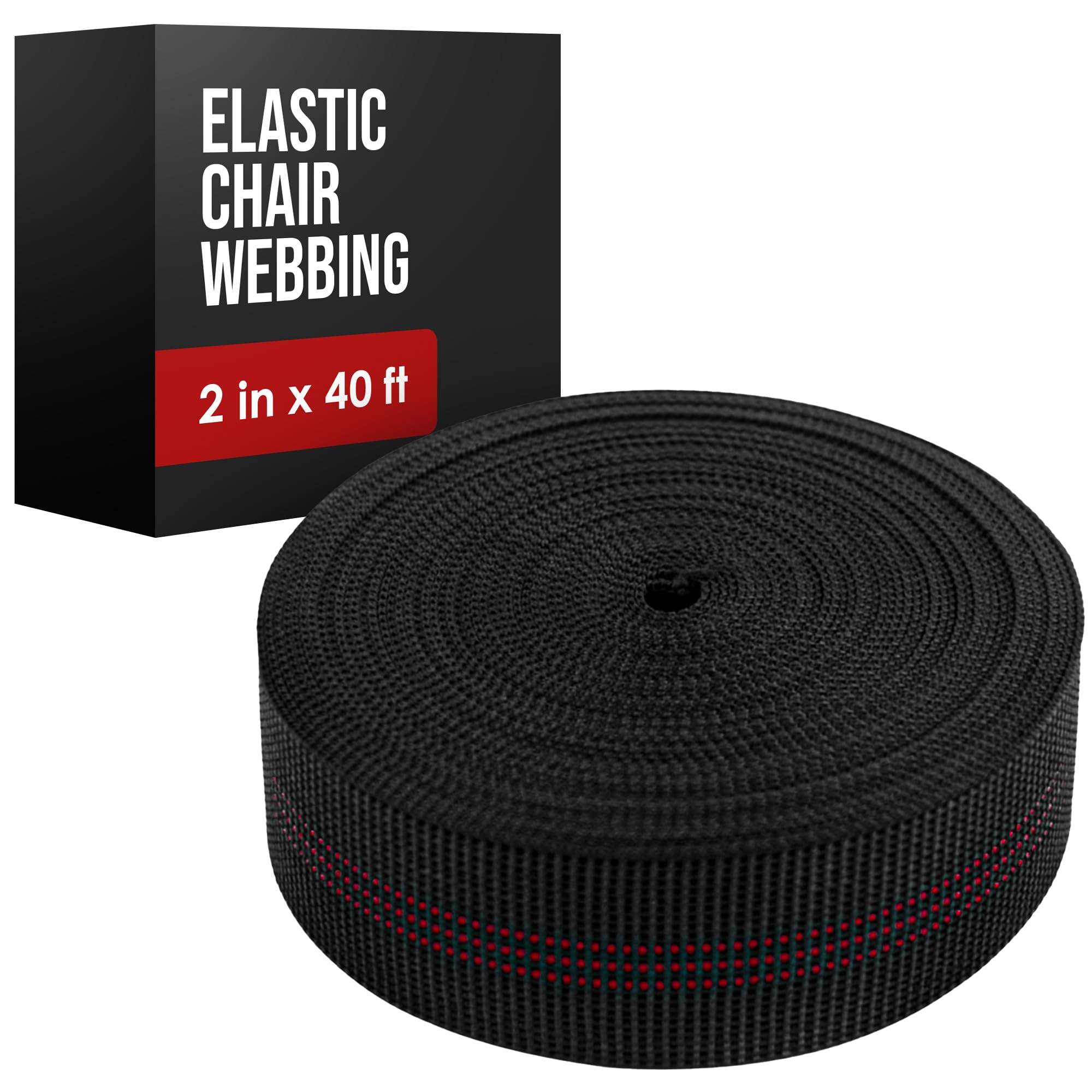 Photo 1 of Houseables Chair Webbing, Upholstery Webbing, Replacement Straps for Lawn Chairs, Couch Elastic, Upholstery Strapping, Kit for Furniture Repair, Support, Sofa, Dining Seat, Belt, 2 Inch, 40 Foot Roll