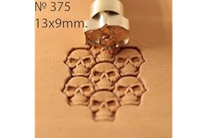 DandS ltd Leather Stamp Tool, Skull, Professional Steel Craft Tool for Leatherworking, Embossing, Carving & Stamping Leather Projects, Belts Wallets & DIY Projects Compatible with Mallet #375