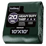 Patiobay Tarp 10x10 Feet, 20 Mil Waterproof Tarps