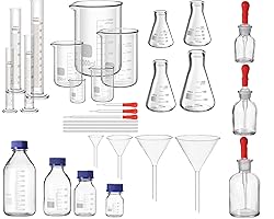 Saysurey 31 Pcs Lab Glassware Set Include Measuring