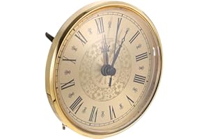 DOITOOL Quartz Clock Insert 110mm Diameter Decorative Retro Style Wall Clock Insert for Home DIY Replacement