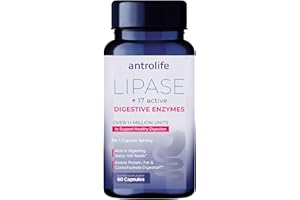 ANTROLIFE Digestive Enzymes – 17 Active Enzymes – Lipase, Protease & Amylase Supplement – Supports Digestion & Nutrient Absorption – Lipase Enzymes – Dietary Supplement – 60 Caps