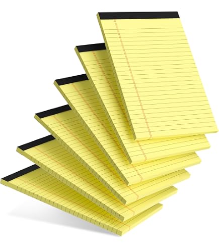 Yellow Legal Paper Script Writing Office School Writing Paper 4-Pack Yellow Legal Pads 5x8 Inches ...