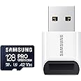 SAMSUNG PRO Ultimate microSD Memory Card+Reader, 128GB microSDXC, Up to 200 MB/s, 4K UHD, UHS-I, Class 10, U3,V30, A2 for GoPRO Action Cam, DJI Drone, Gaming, Phones, Tablets, MB-MY128SB/AM