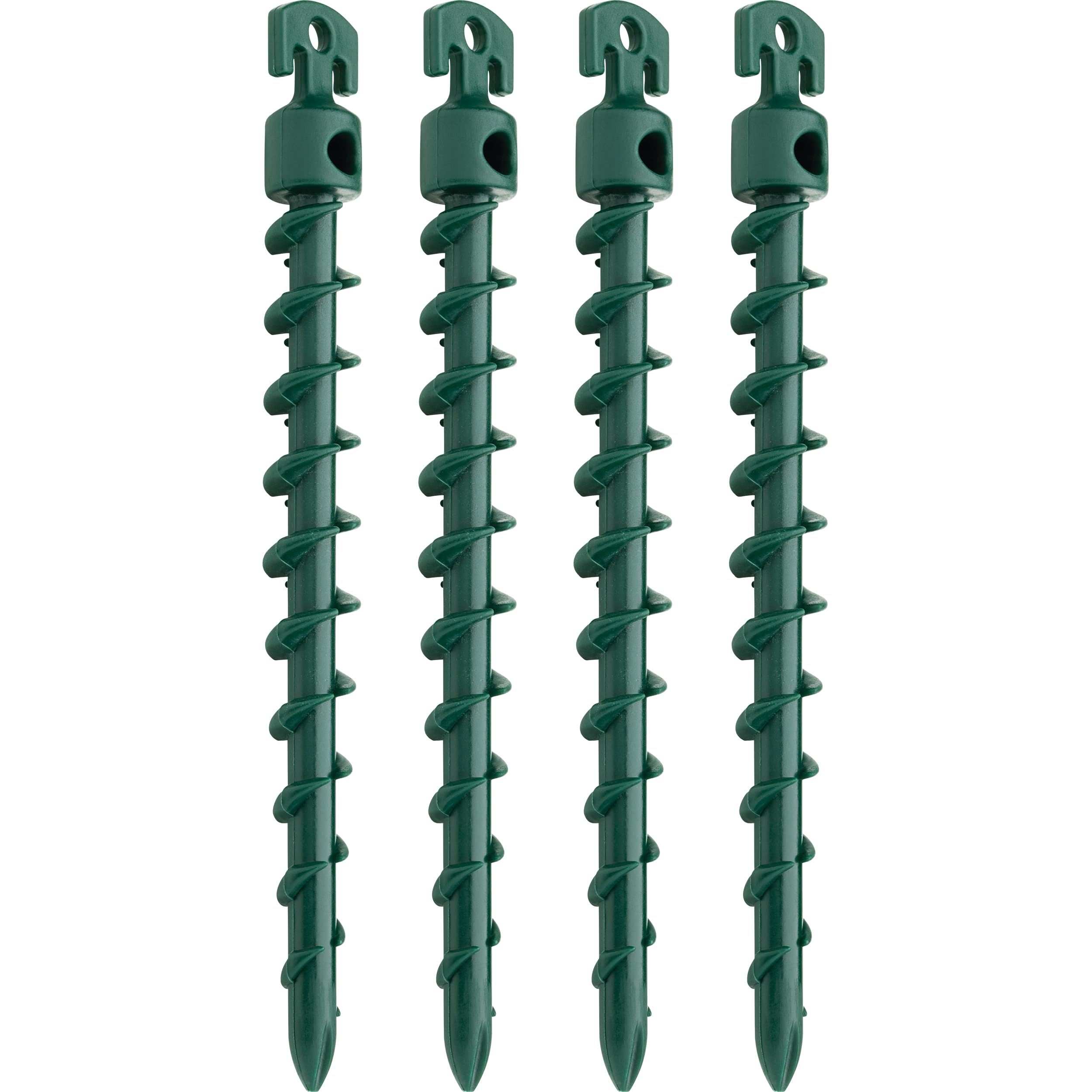 Photo 1 of (4-Pack) Vortex 7-1/2" Ground Anchors, Screw-in Anchor for Yard, Tents, Tarps, 70 lb Pull Force, Green ANCBPS7-HSG-L
