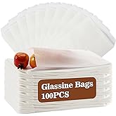 MAQIHAN 100 Glassine Wax Paper Bags - Envelopes for Sandwiches, French Fries, Cookies, Cake Slices, Soap Bars, Desserts, Bake