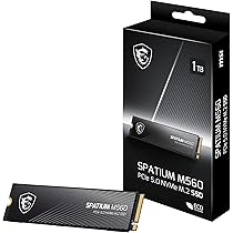 MSI Spatium M560 SSD 1TB PCIe 5.0 NVMe M.2 Unidade interna de